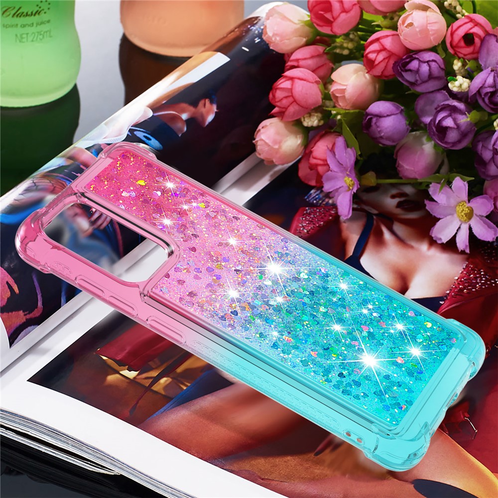 Galaxy A72 5G Glitter-Hülle – Farbverlauf mit funkelndem Puder