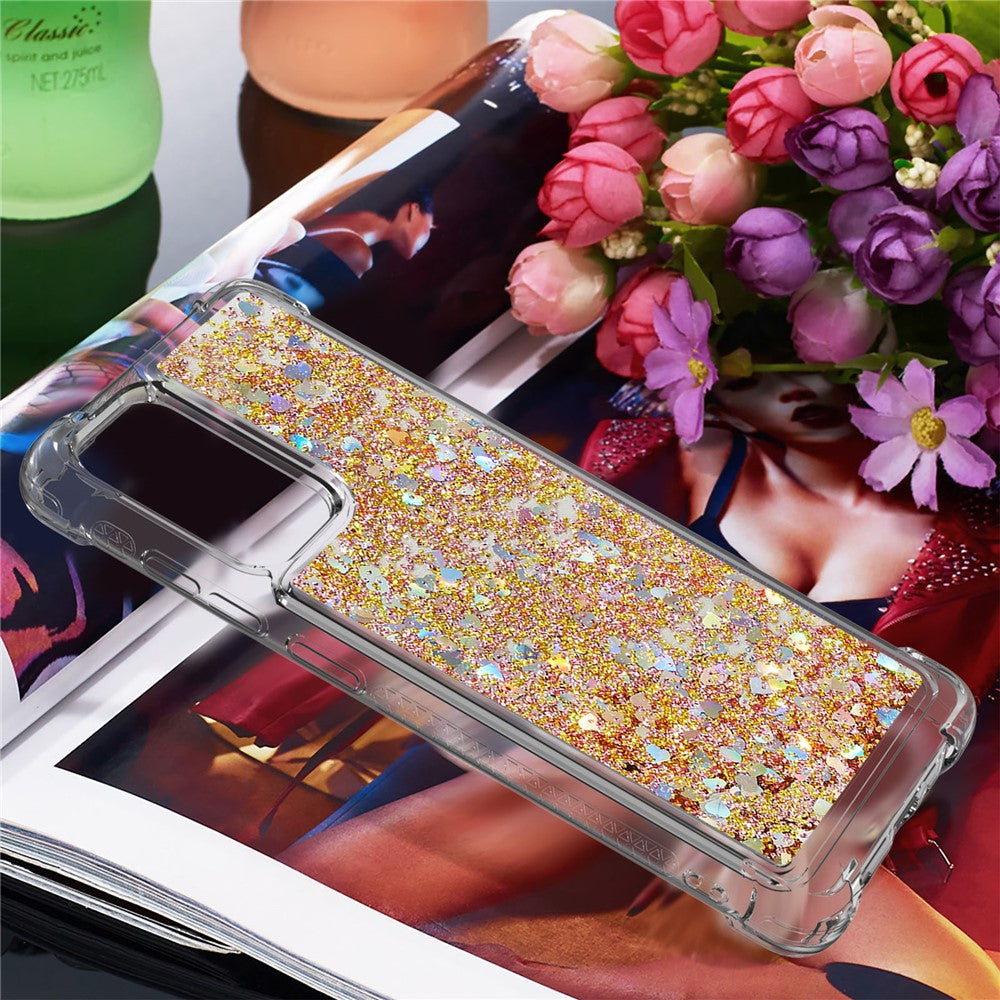 Galaxy A72 5G Glitzer-Hülle – Stoßfest & mit Treibsand