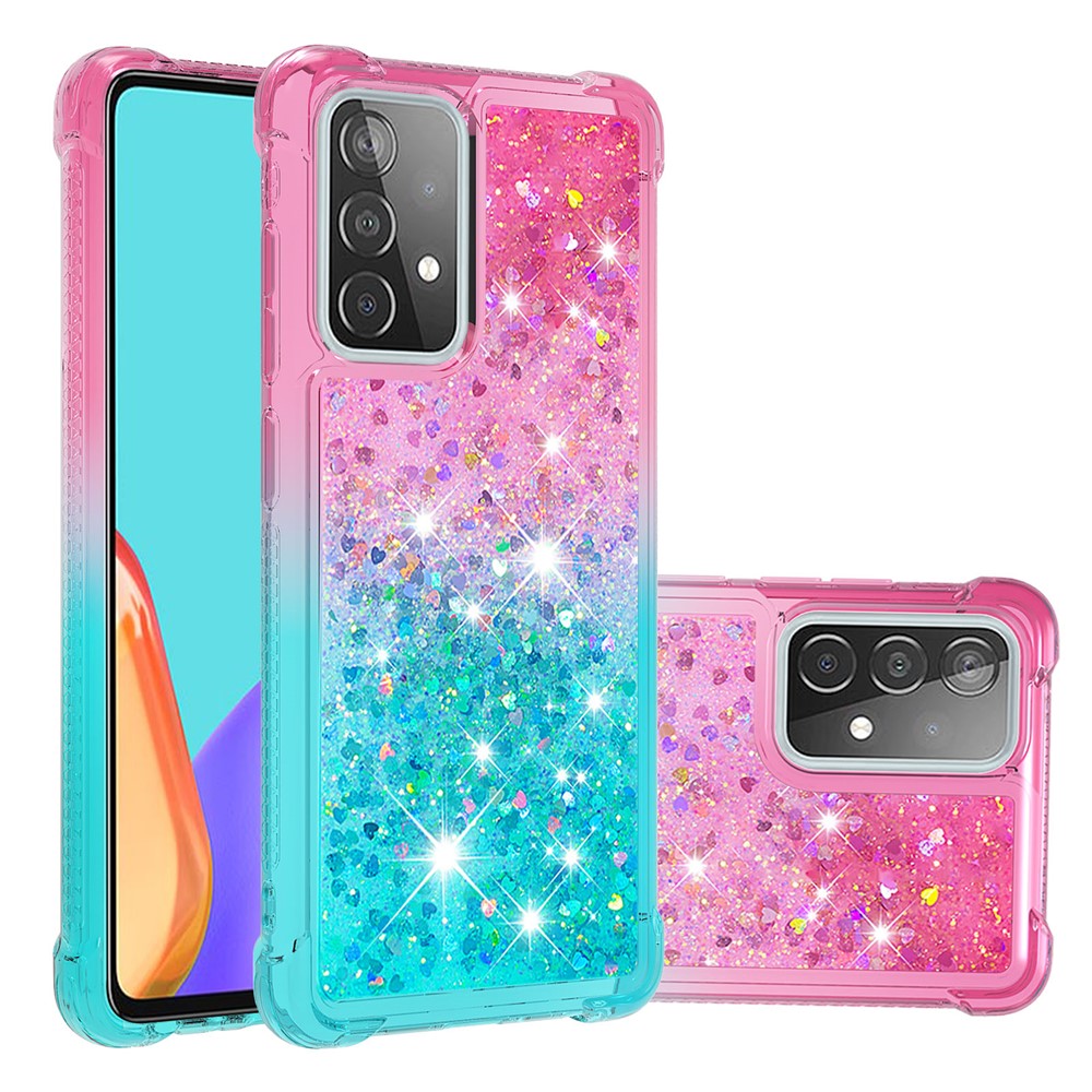 Galaxy A52 4G/5G / A52s 5G Glitter-Hülle – Farbverlauf mit funkelndem Puder