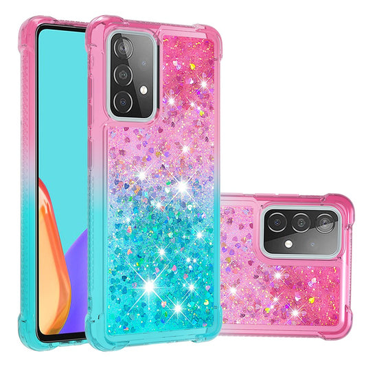 Galaxy A52 4G/5G / A52s 5G Glitter-Hülle – Farbverlauf mit funkelndem Puder