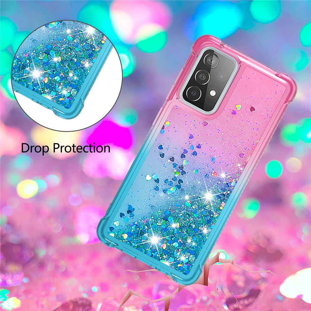 Galaxy A52 4G/5G / A52s 5G Glitter-Hülle – Farbverlauf mit funkelndem Puder