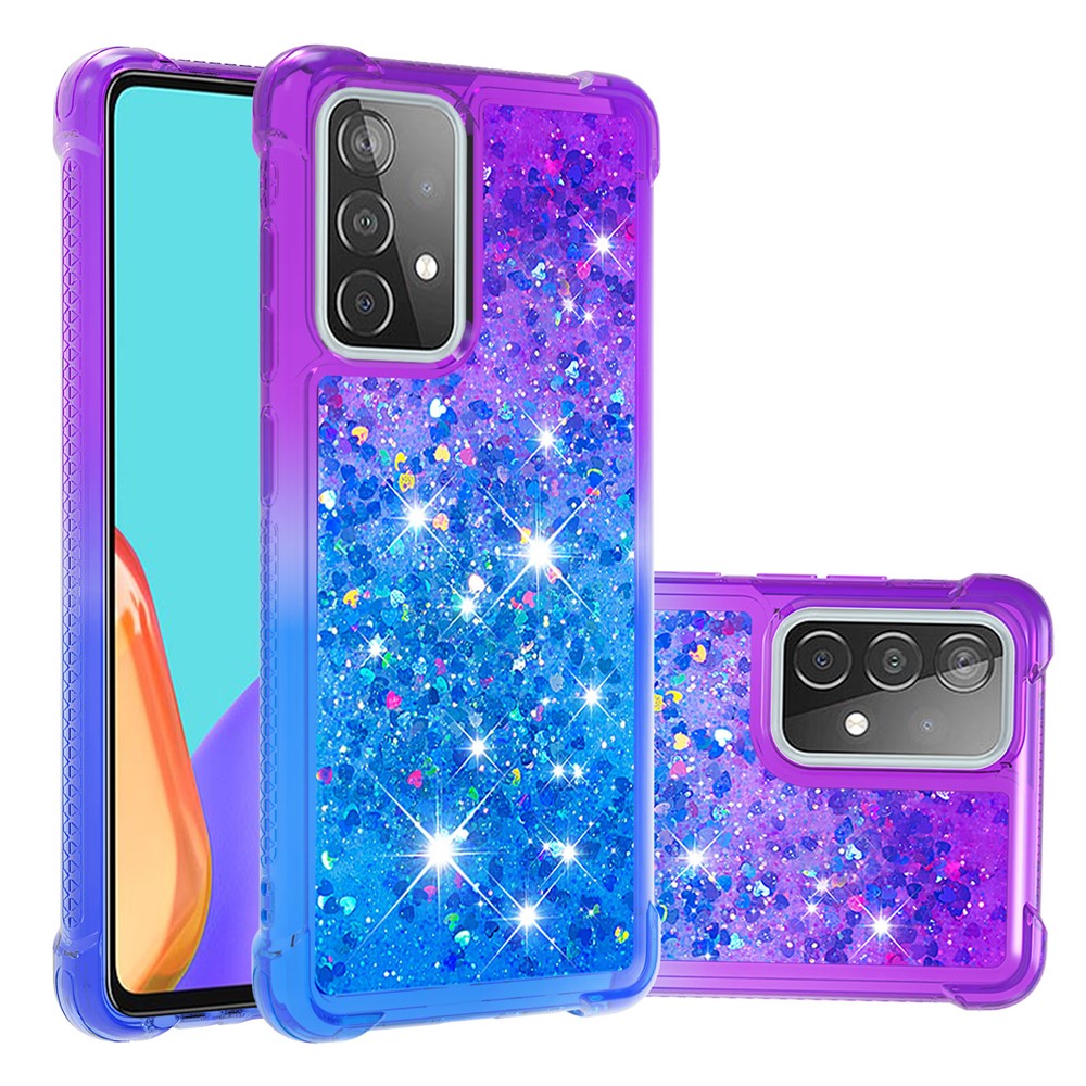 Galaxy A52 4G/5G / A52s 5G Glitter-Hülle – Farbverlauf mit funkelndem Puder
