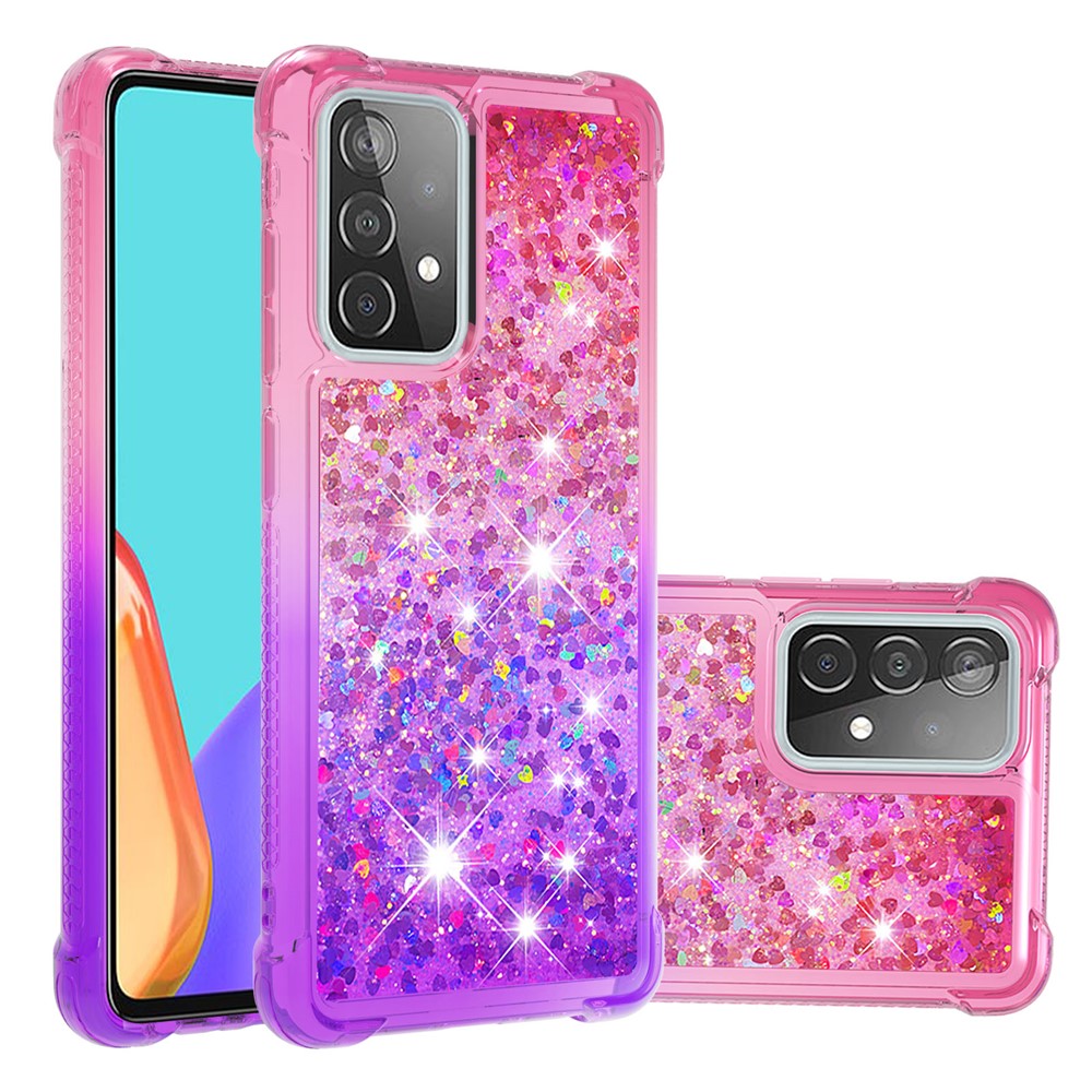 Galaxy A52 4G/5G / A52s 5G Glitter-Hülle – Farbverlauf mit funkelndem Puder