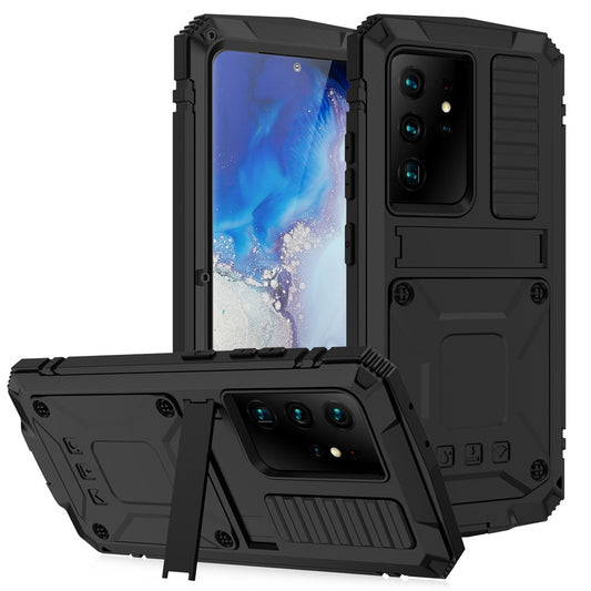 Galaxy S21 Ultra 5G Schutzhülle – Stoßfest, staubdicht, mit gehärtetem Glas & Ständer