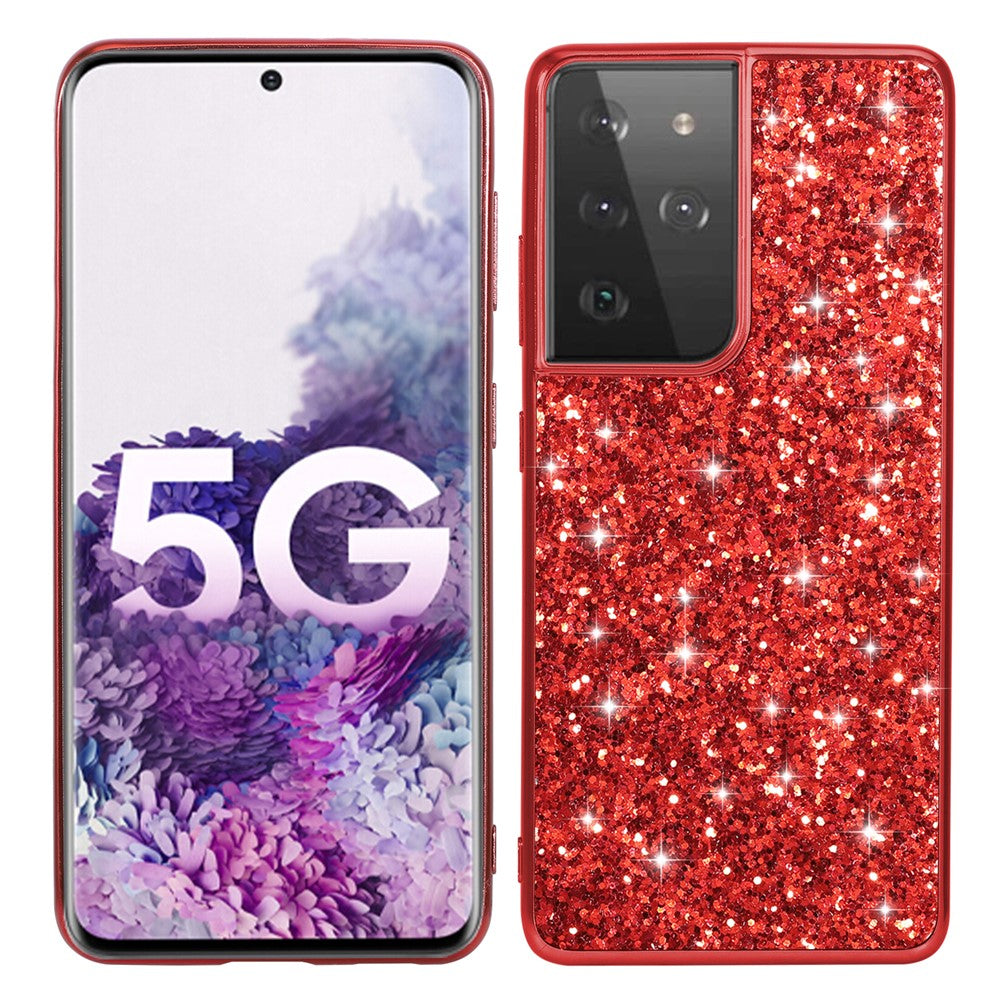 Galaxy S21 Ultra 5G Schutzhülle – Funkelnde Glitzer-Rückseite
