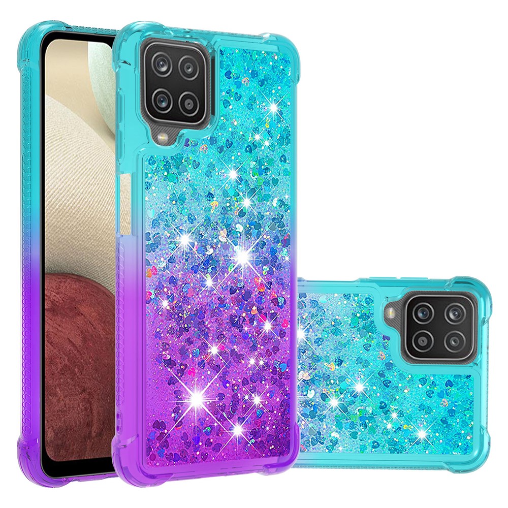 Galaxy A12/M12 Glitter-Hülle – Farbverlauf mit funkelndem Puder