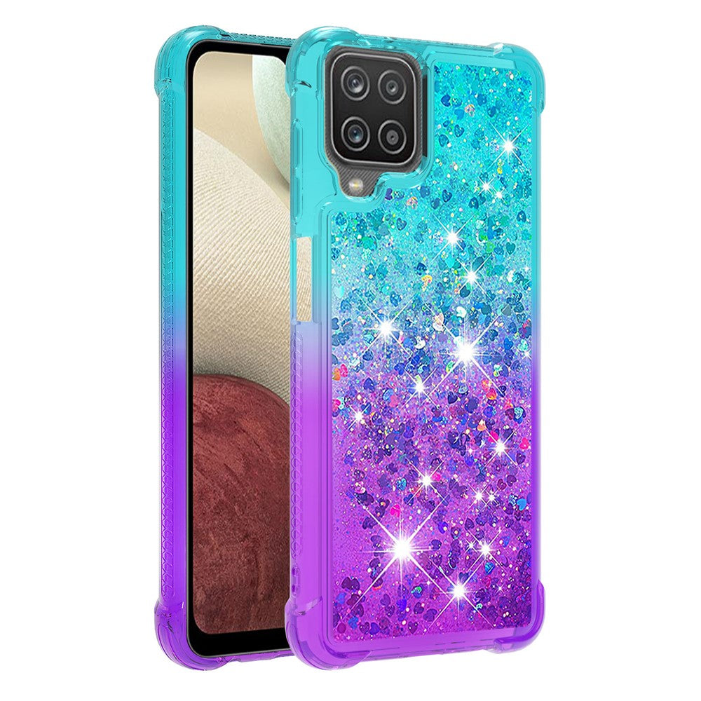 Galaxy A12/M12 Glitter-Hülle – Farbverlauf mit funkelndem Puder