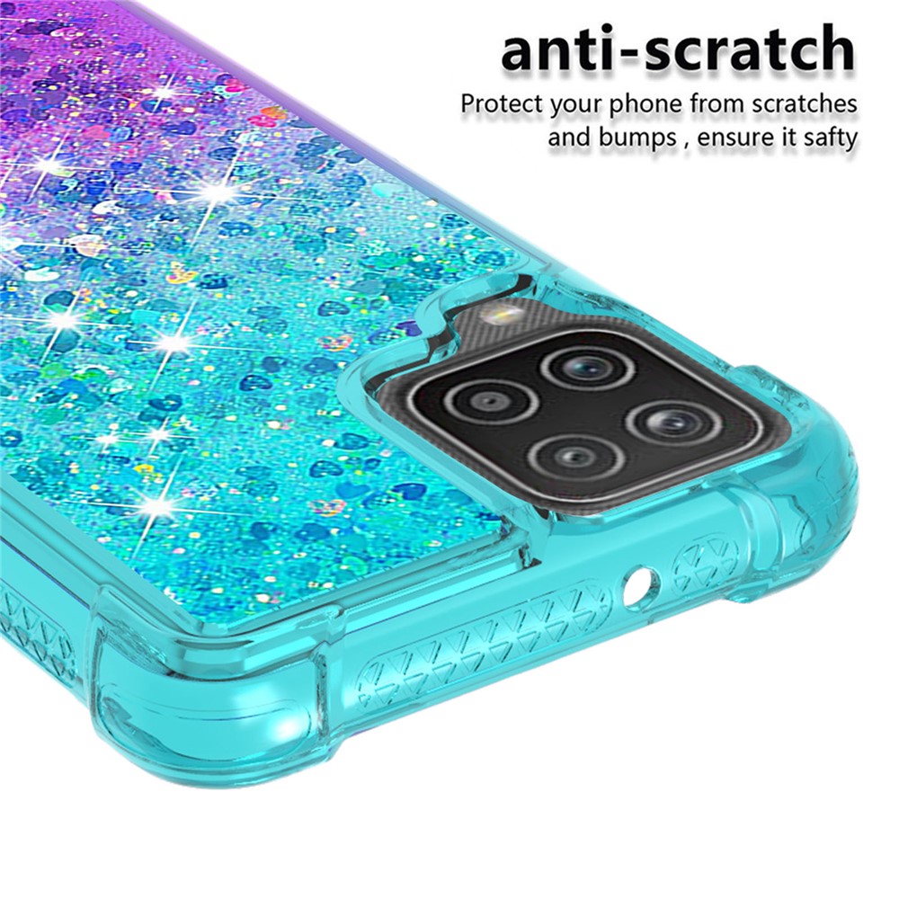 Galaxy A12/M12 Glitter-Hülle – Farbverlauf mit funkelndem Puder
