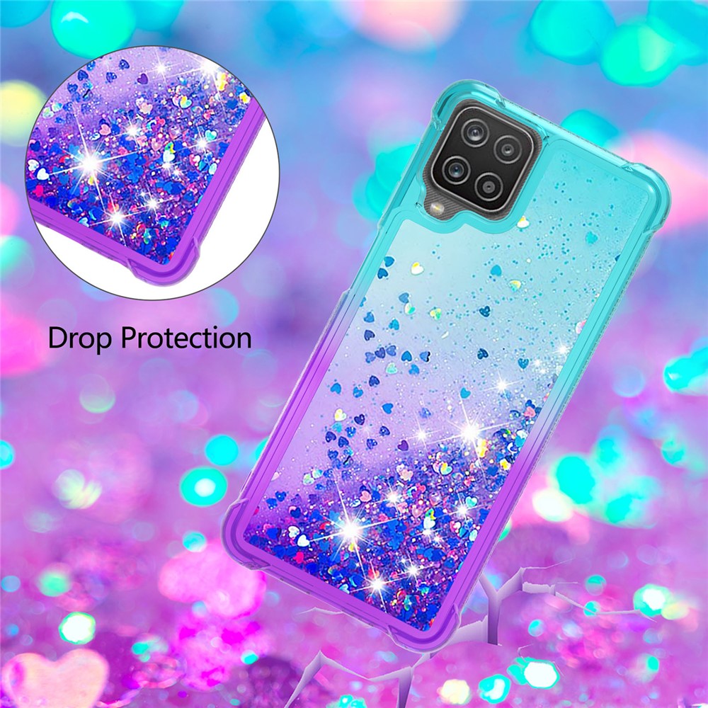 Galaxy A12/M12 Glitter-Hülle – Farbverlauf mit funkelndem Puder