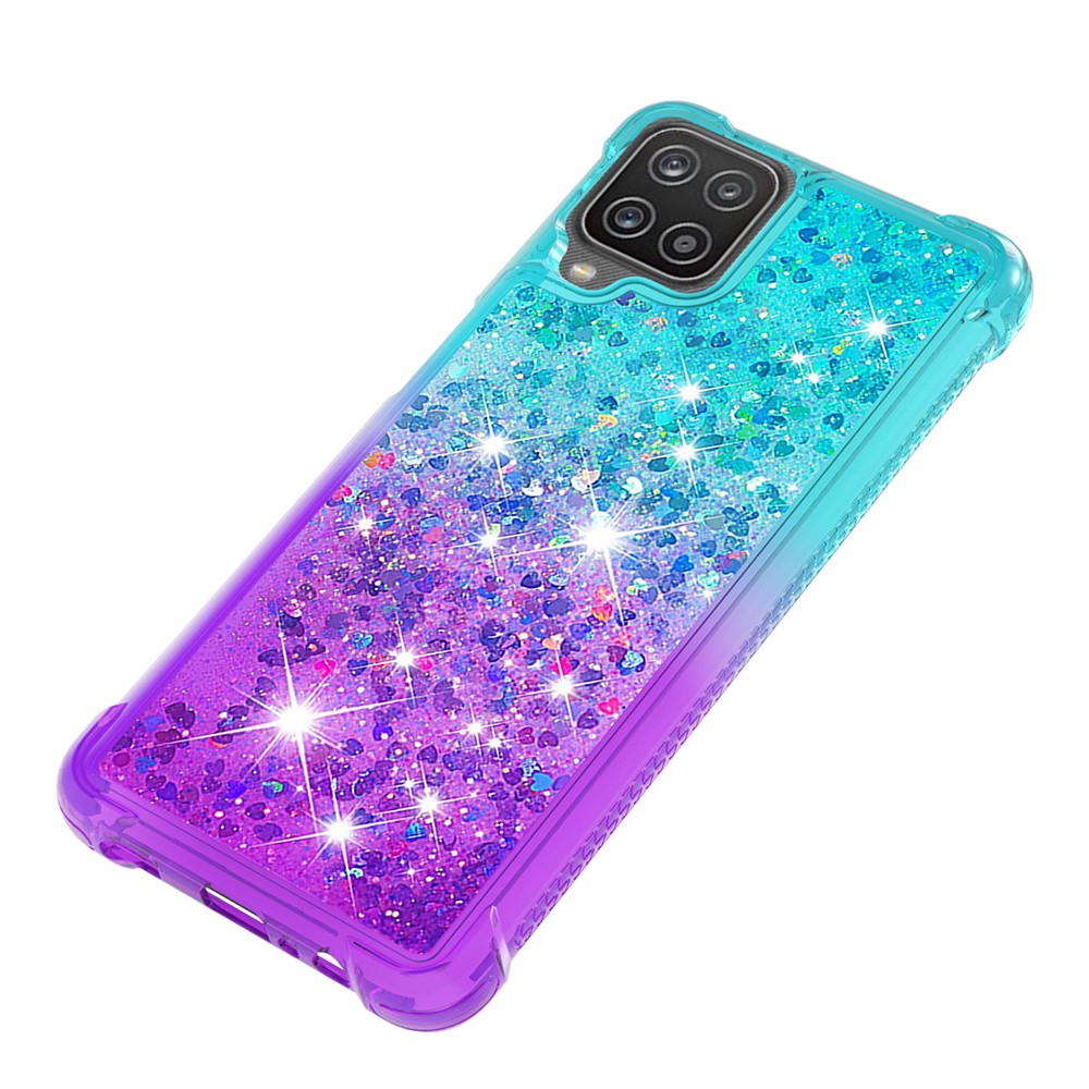 Galaxy A12/M12 Glitter-Hülle – Farbverlauf mit funkelndem Puder