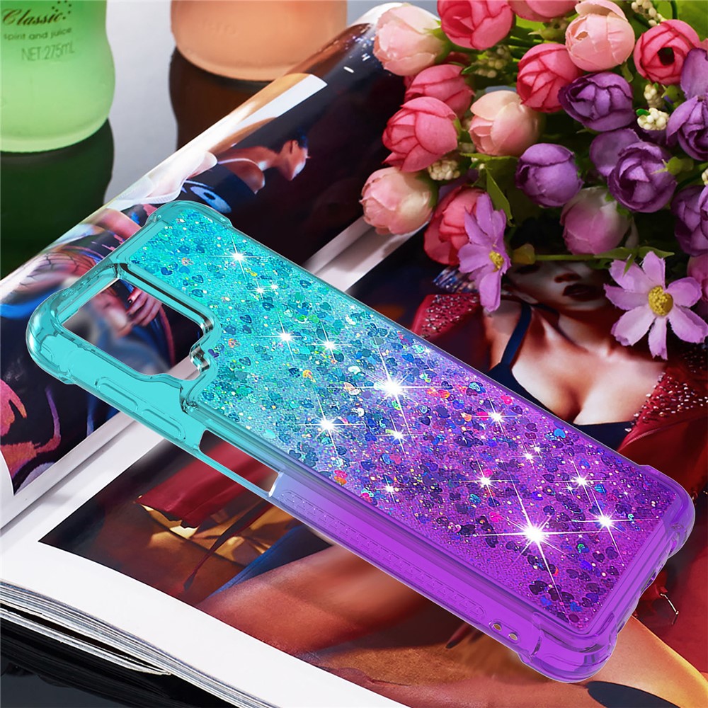Galaxy A12/M12 Glitter-Hülle – Farbverlauf mit funkelndem Puder