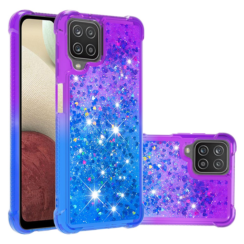 Galaxy A12/M12 Glitter-Hülle – Farbverlauf mit funkelndem Puder