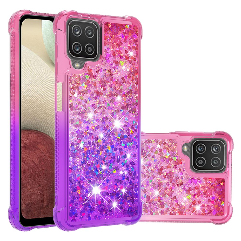 Galaxy A12/M12 Glitter-Hülle – Farbverlauf mit funkelndem Puder