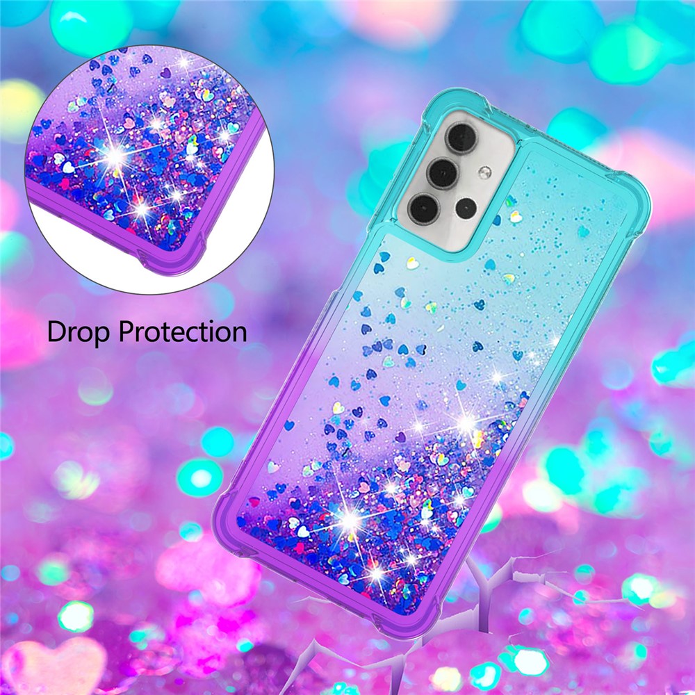 Galaxy A32 5G/M32 5G Glitter-Hülle – Farbverlauf mit funkelndem Puder