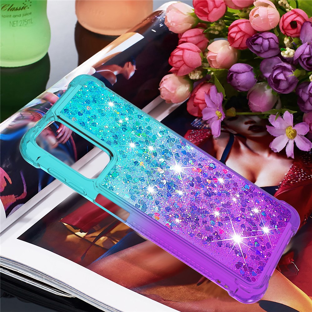 Galaxy A32 5G/M32 5G Glitter-Hülle – Farbverlauf mit funkelndem Puder