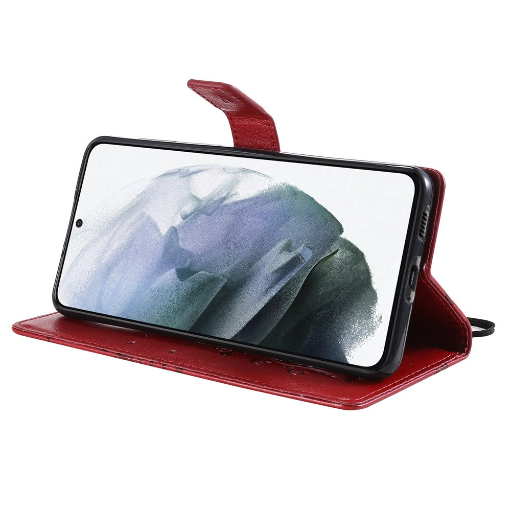 Galaxy S21 4G/5G Wallet-Hülle – Schmetterling Aufgedruckt & Mit Ständer und Riemen