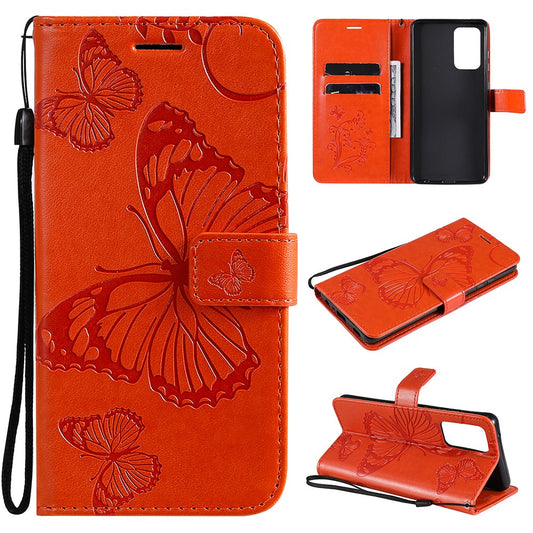 Galaxy A52 4G/5G / A52s 5G Wallet-Hülle – Schmetterling Aufgedruckt & Mit Ständer und Riemen