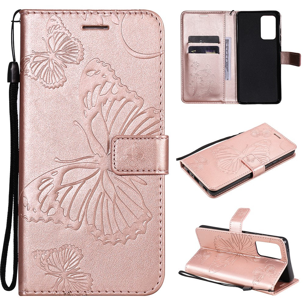 Galaxy A52 4G/5G / A52s 5G Wallet-Hülle – Schmetterling Aufgedruckt & Mit Ständer und Riemen