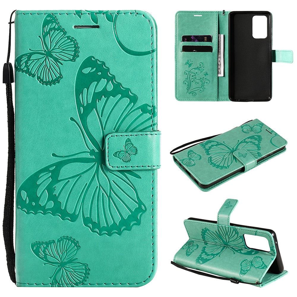 Galaxy A52 4G/5G / A52s 5G Wallet-Hülle – Schmetterling Aufgedruckt & Mit Ständer und Riemen