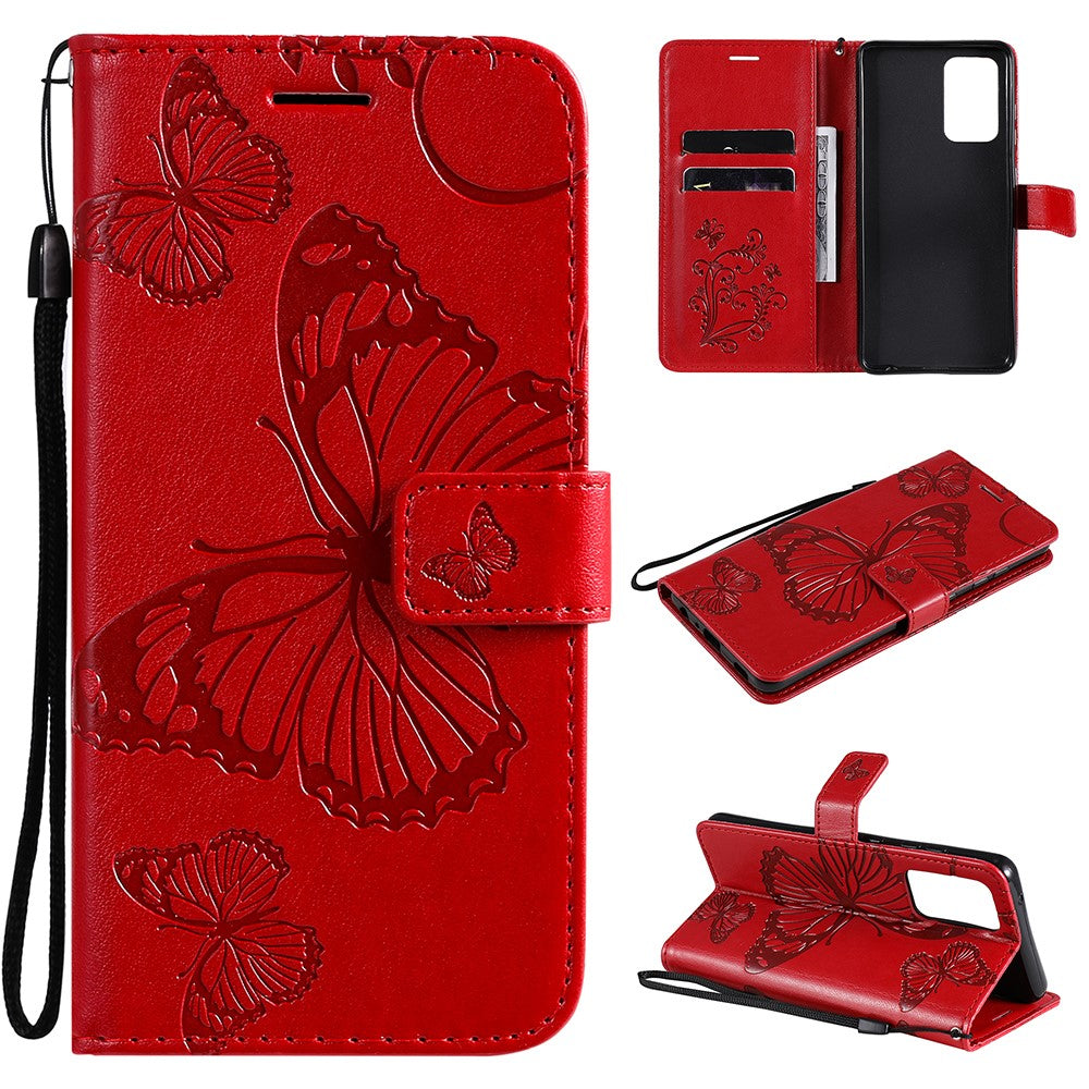 Galaxy A52 4G/5G / A52s 5G Wallet-Hülle – Schmetterling Aufgedruckt & Mit Ständer und Riemen