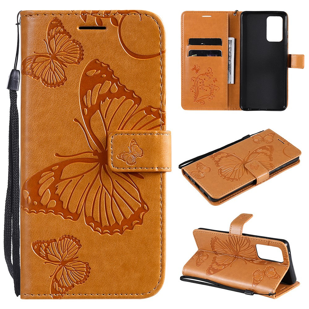 Galaxy A52 4G/5G / A52s 5G Wallet-Hülle – Schmetterling Aufgedruckt & Mit Ständer und Riemen