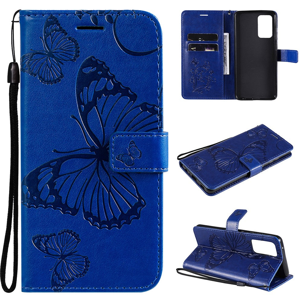 Galaxy A52 4G/5G / A52s 5G Wallet-Hülle – Schmetterling Aufgedruckt & Mit Ständer und Riemen