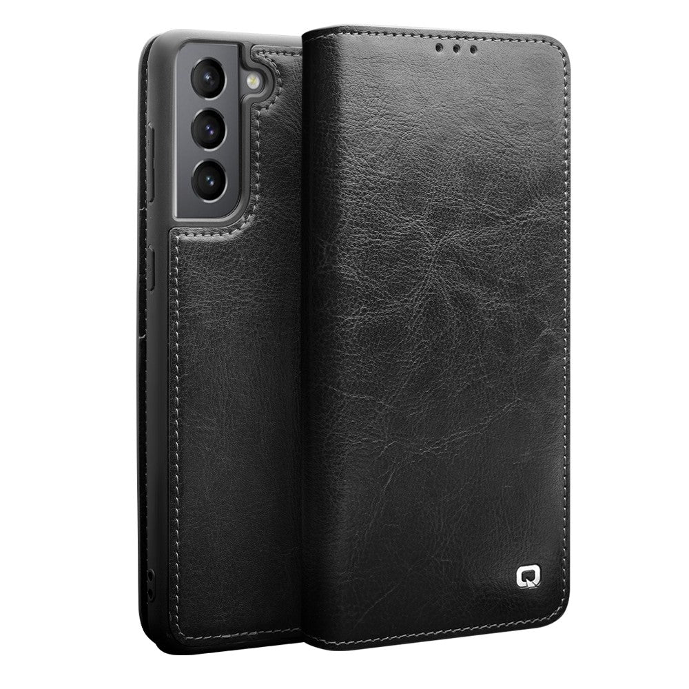 Galaxy S21 Plus Echtleder-Handyhülle – Geldbörse & Standfunktion