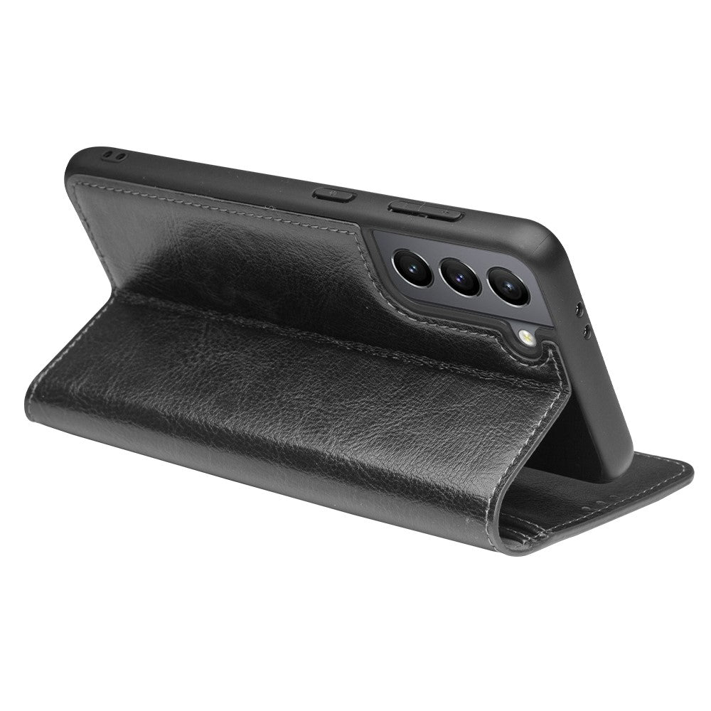 Galaxy S21 Plus Echtleder-Handyhülle – Geldbörse & Standfunktion