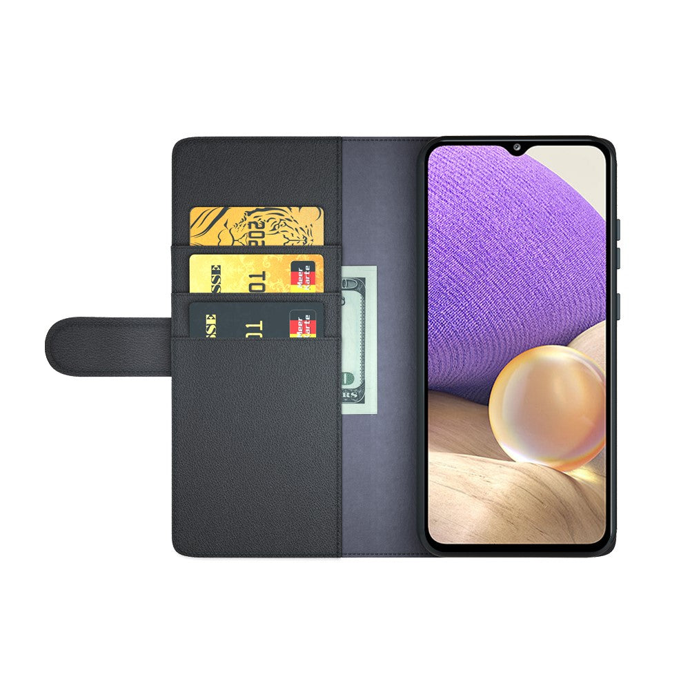 Galaxy A32 5G / M32 5G Echtleder Hülle mit Kartenfach