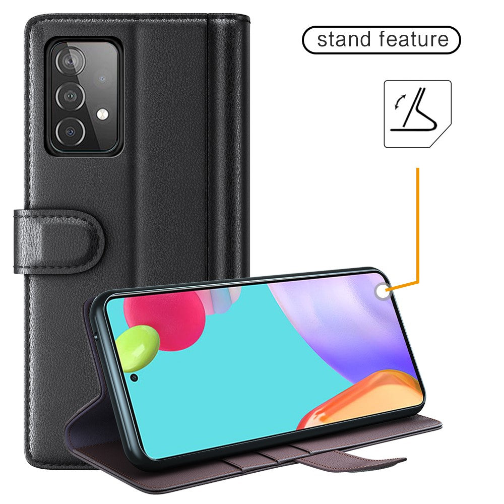 Galaxy A52 5G/4G Echtleder Hülle mit Kartenfach