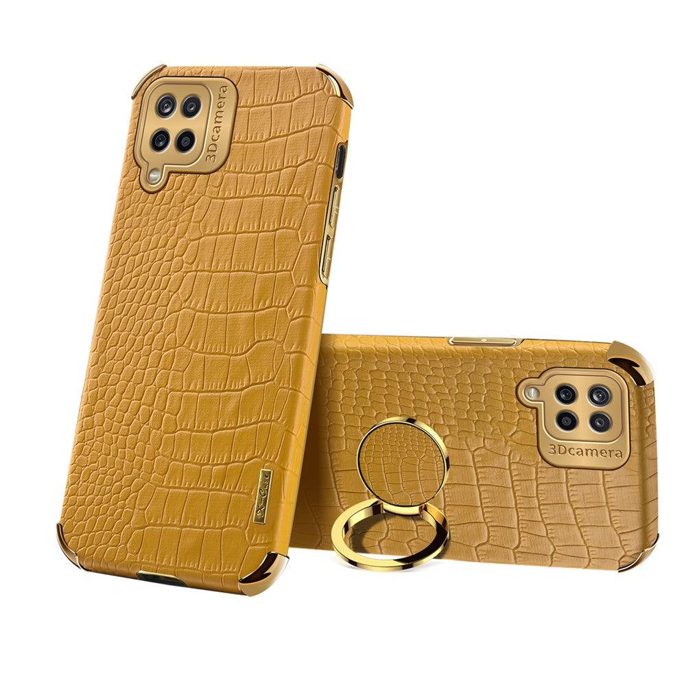 Galaxy A12 Handyhülle – in Krokodil-Optik, veredeltem Rahmen & Ständer