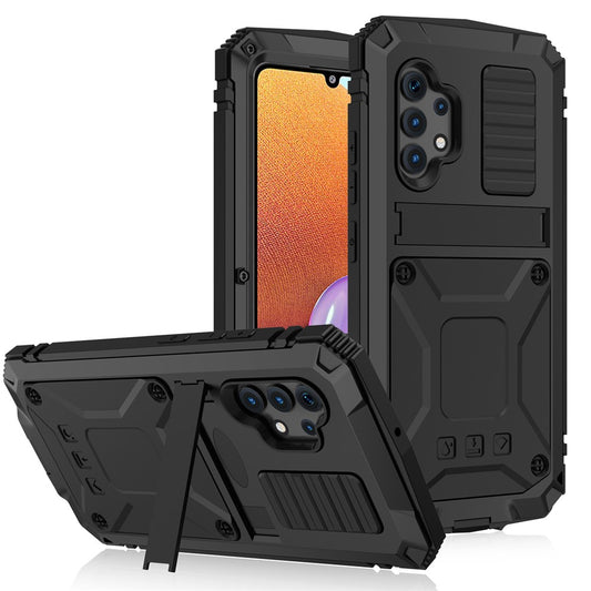 Galaxy A32 5G / M32 5G Schutzhülle – Stoßfest, staubdicht, mit gehärtetem Glas & Ständer