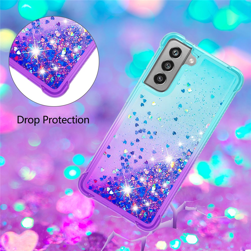 Galaxy S21 FE Glitter-Hülle – Farbverlauf mit funkelndem Puder