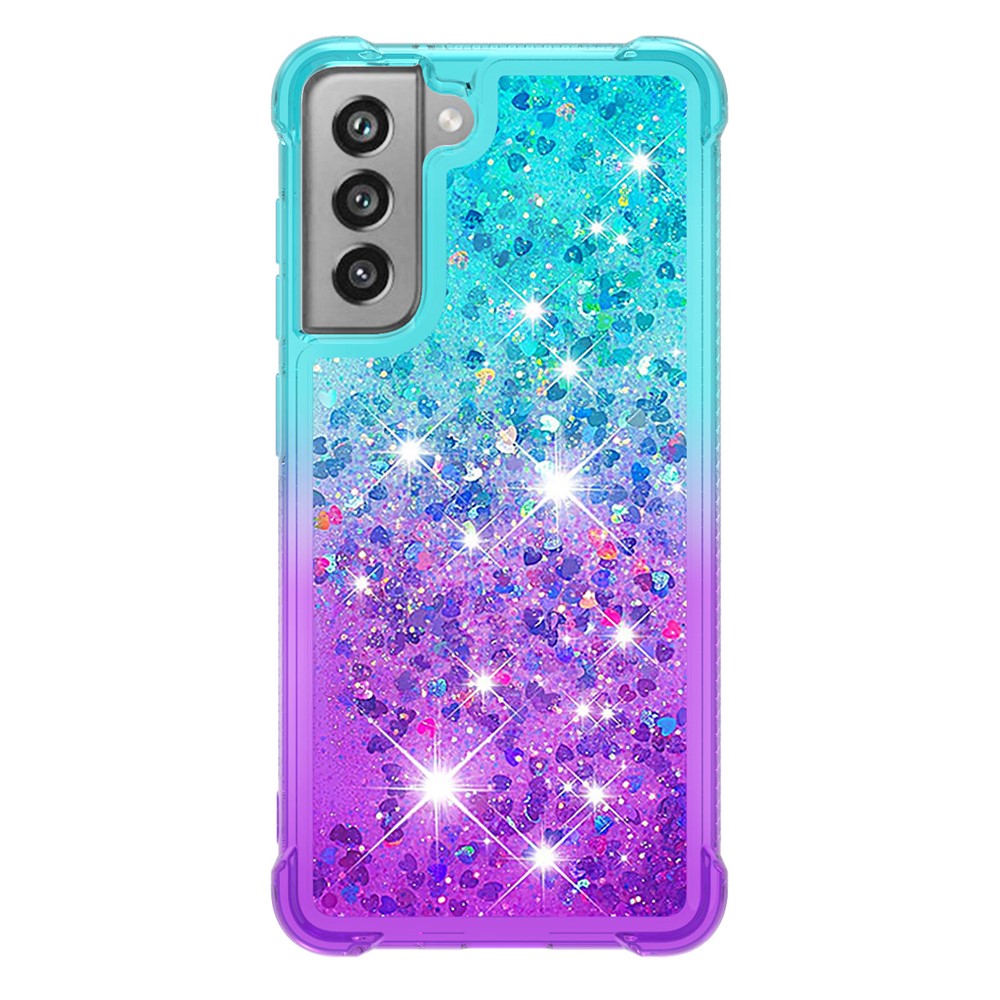 Galaxy S21 FE Glitter-Hülle – Farbverlauf mit funkelndem Puder