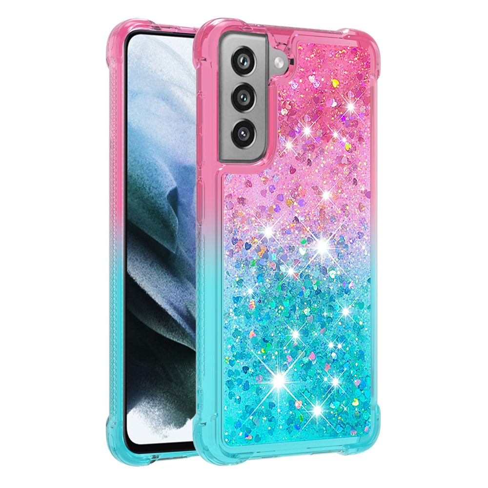Galaxy S21 FE Glitter-Hülle – Farbverlauf mit funkelndem Puder