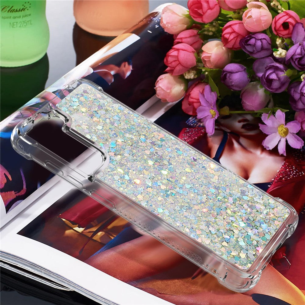 Galaxy S21 FE Glitzer-Hülle – Stoßfest & mit Treibsand