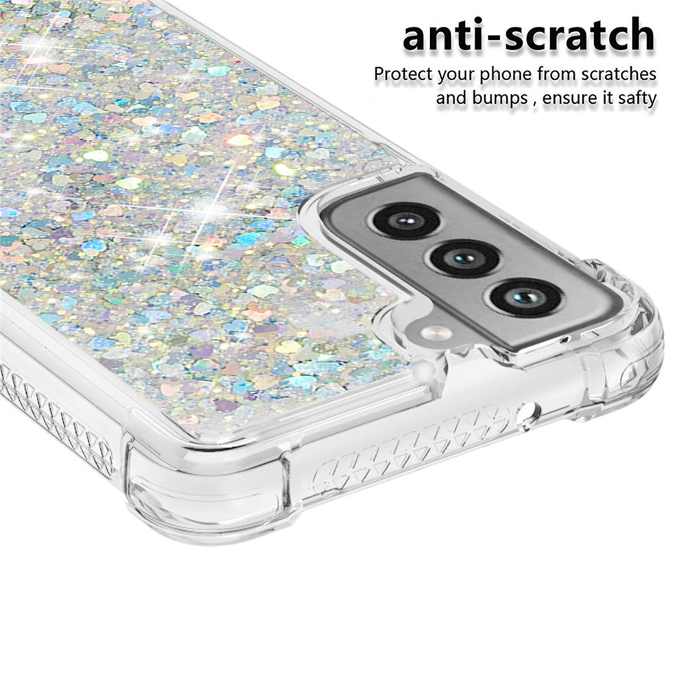 Galaxy S21 FE Glitzer-Hülle – Stoßfest & mit Treibsand