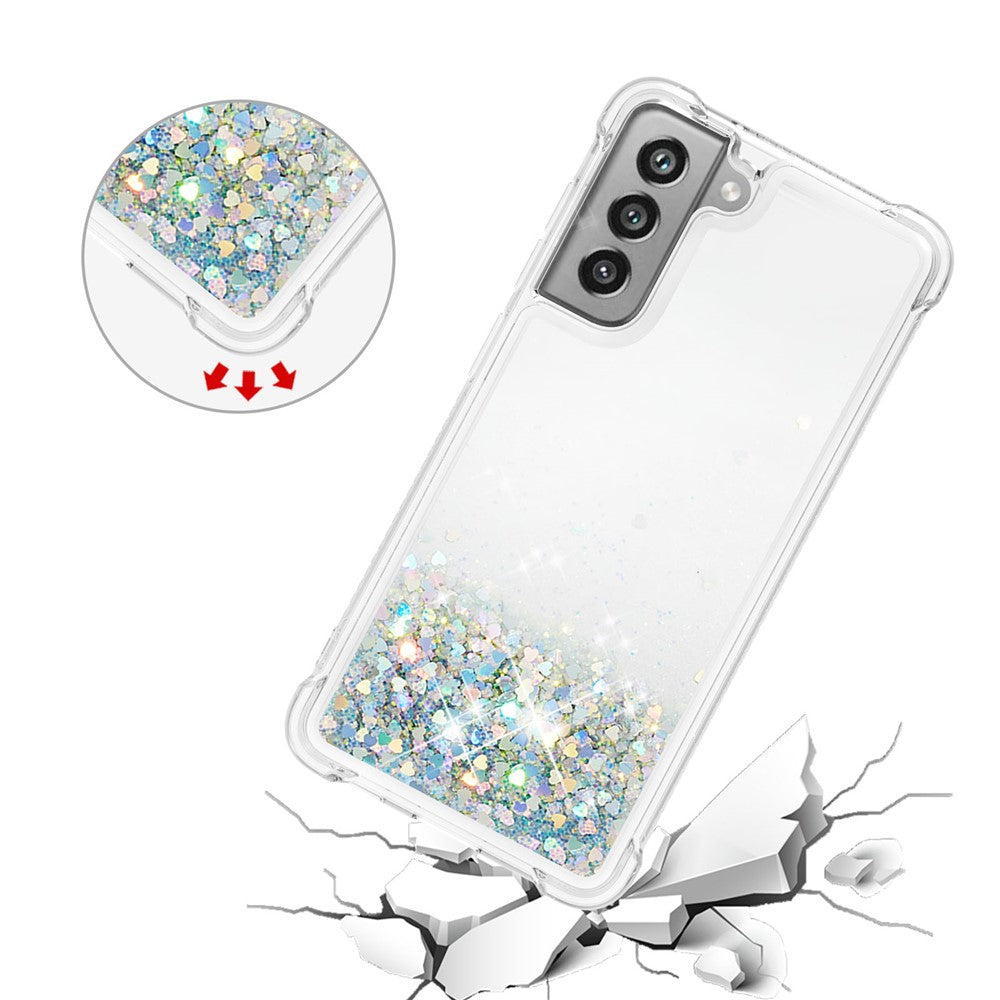 Galaxy S21 FE Glitzer-Hülle – Stoßfest & mit Treibsand