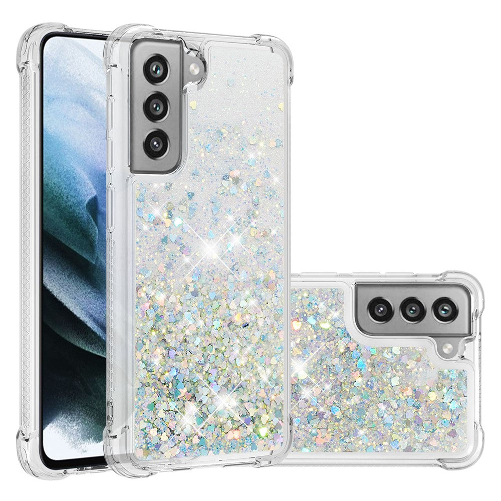 Galaxy S21 FE Glitzer-Hülle – Stoßfest & mit Treibsand