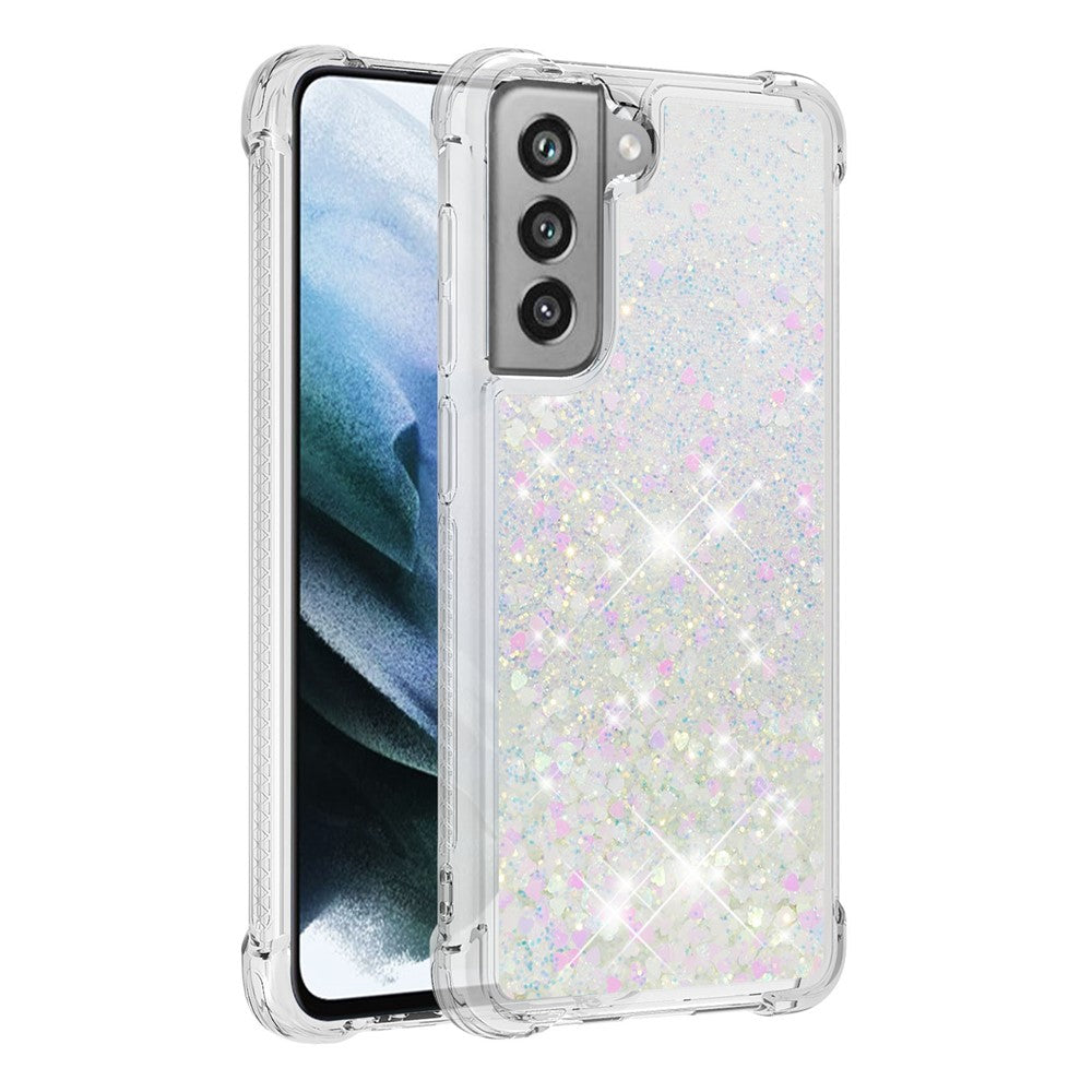 Galaxy S21 FE Glitzer-Hülle – Stoßfest & mit Treibsand