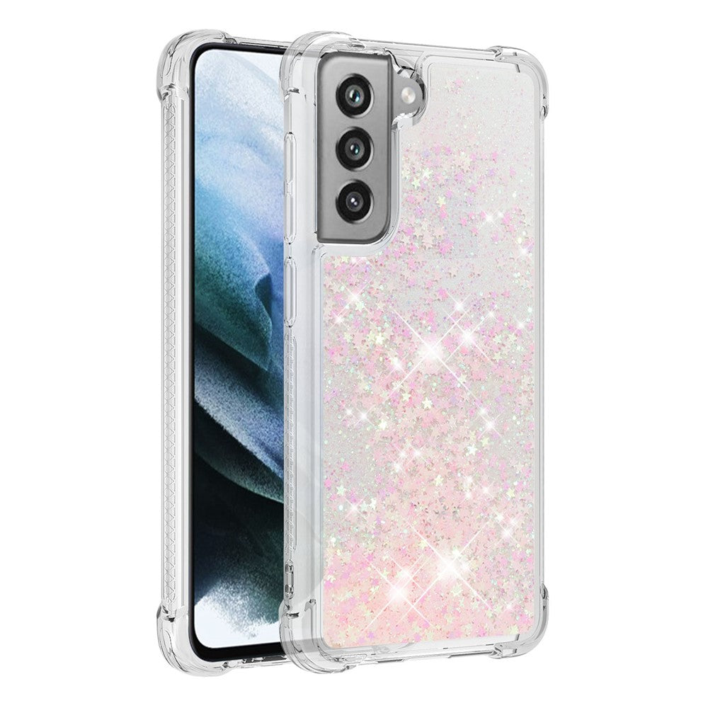 Galaxy S21 FE Glitzer-Hülle – Stoßfest & mit Treibsand