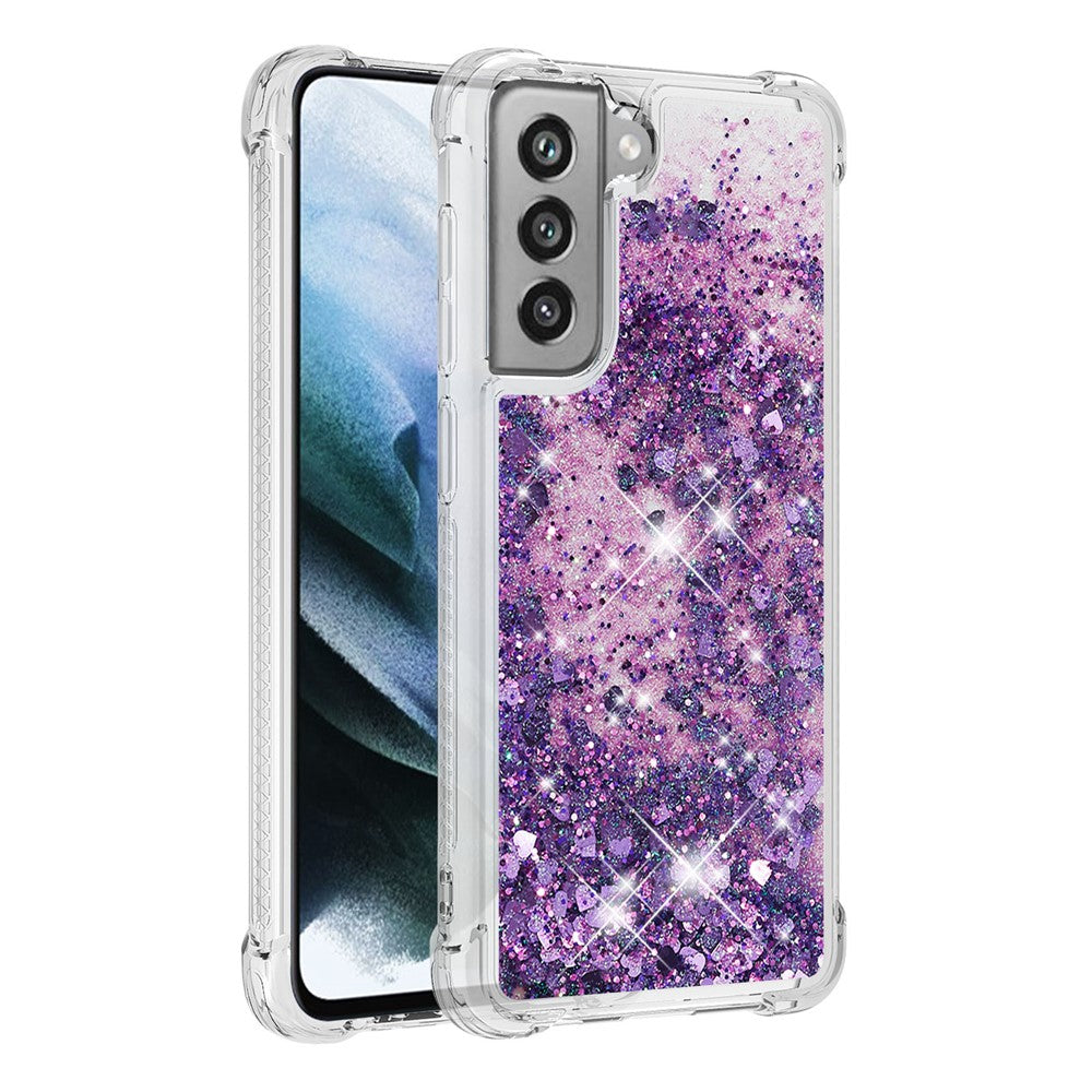 Galaxy S21 FE Glitzer-Hülle – Stoßfest & mit Treibsand