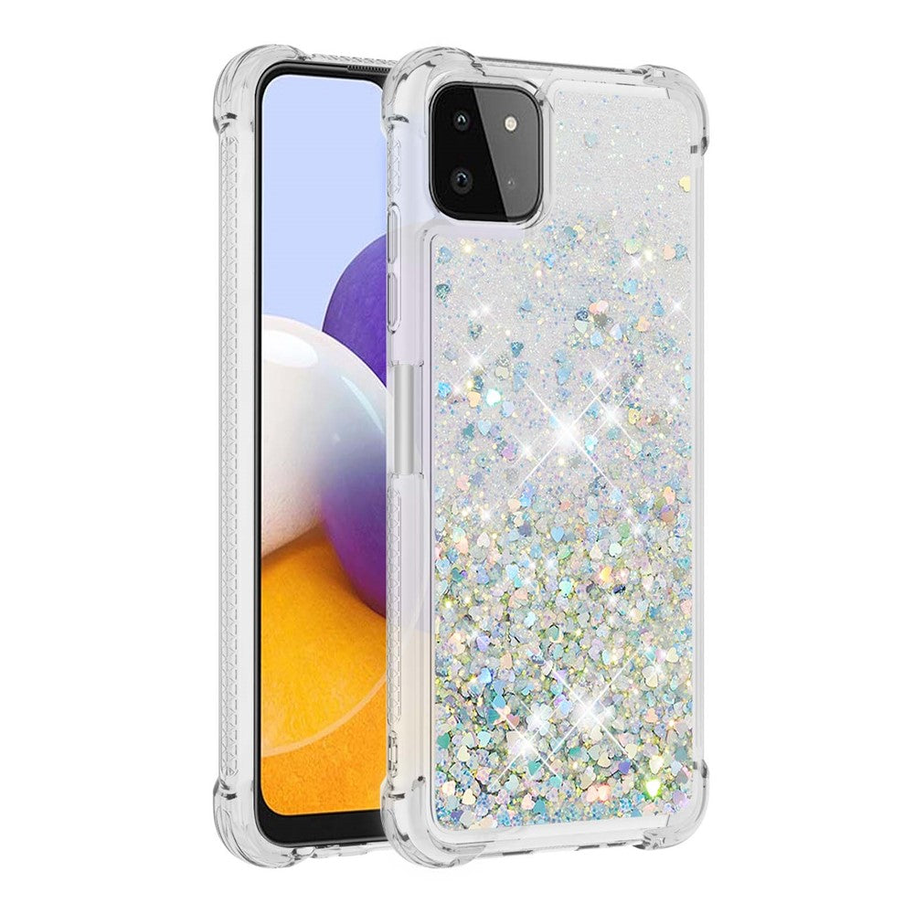 Galaxy A22 5G Glitzer-Hülle – Stoßfest & mit Treibsand