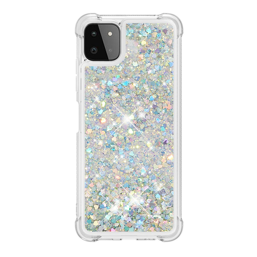 Galaxy A22 5G Glitzer-Hülle – Stoßfest & mit Treibsand