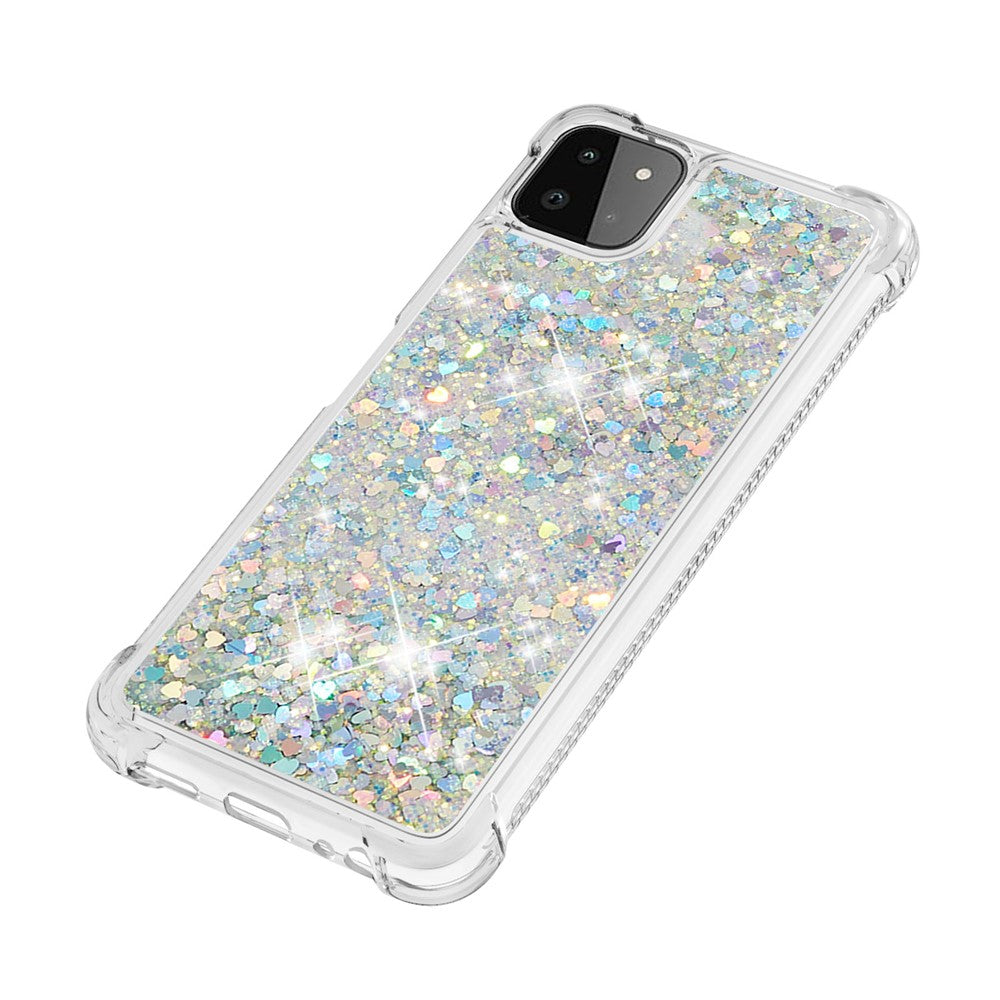 Galaxy A22 5G Glitzer-Hülle – Stoßfest & mit Treibsand