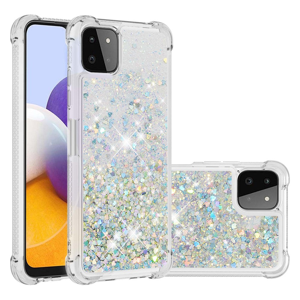 Galaxy A22 5G Glitzer-Hülle – Stoßfest & mit Treibsand