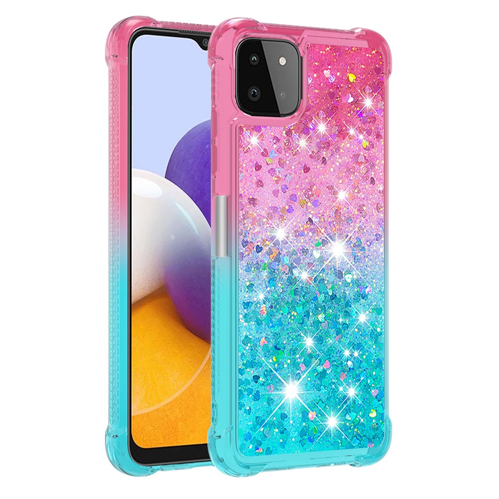 Galaxy A22 5G Glitter-Hülle – Farbverlauf mit funkelndem Puder