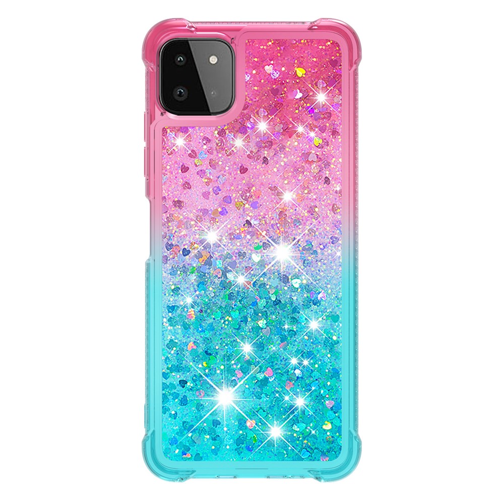 Galaxy A22 5G Glitter-Hülle – Farbverlauf mit funkelndem Puder