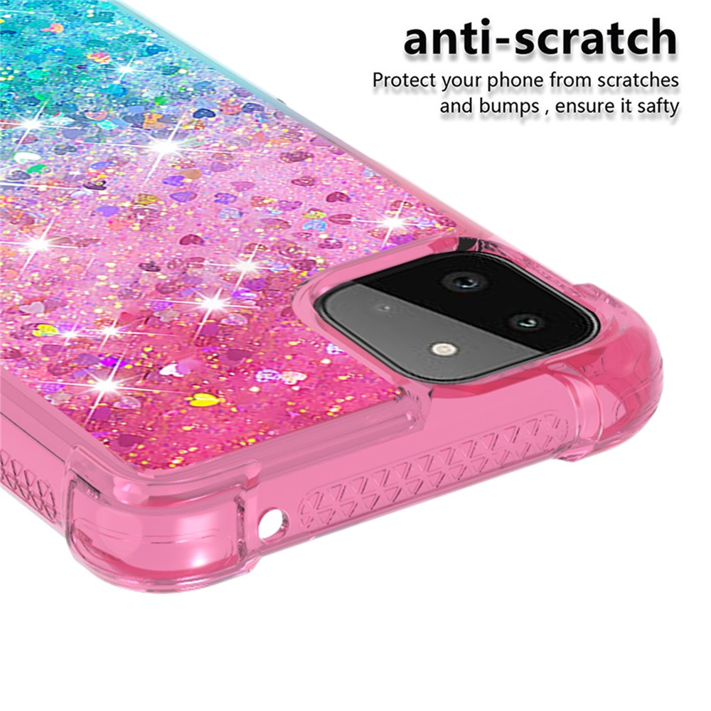 Galaxy A22 5G Glitter-Hülle – Farbverlauf mit funkelndem Puder