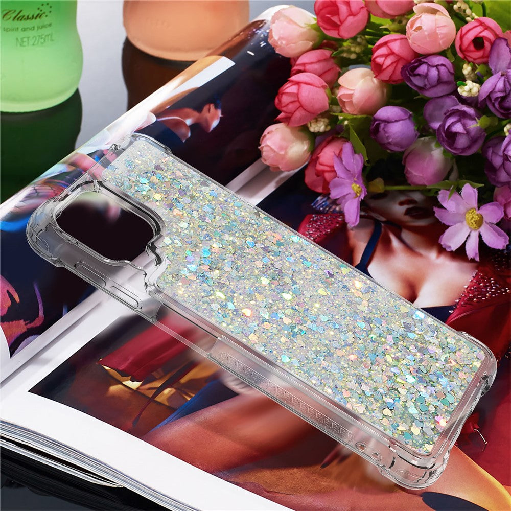 Galaxy A22 4G Glitzer-Hülle – Stoßfest & mit Treibsand